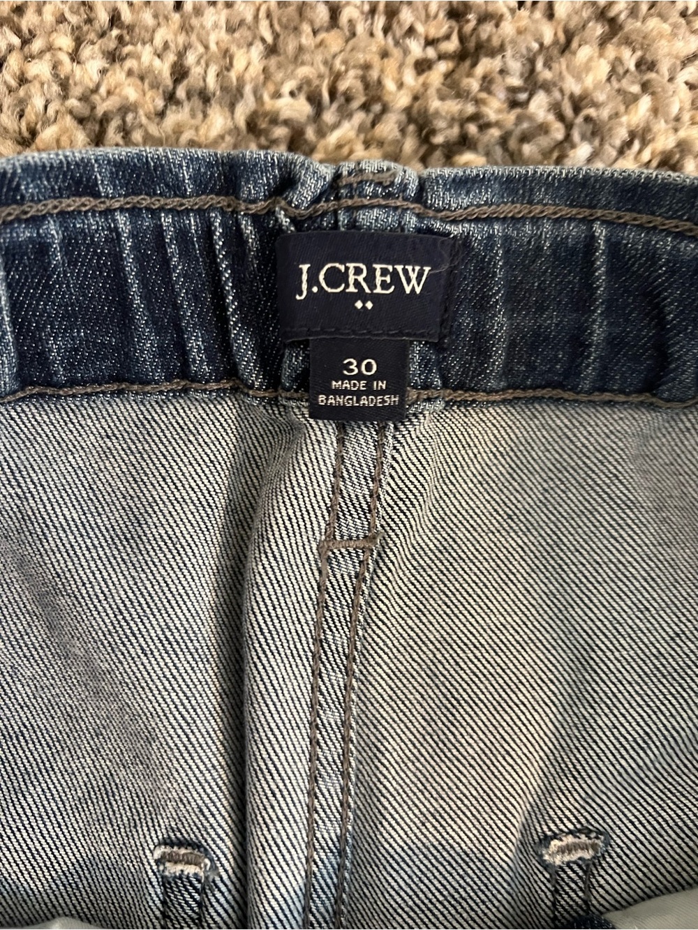 JCrew blue high-waisted straight-leg elastic stretch waist denim jeans comfort - Picture 4 of 7